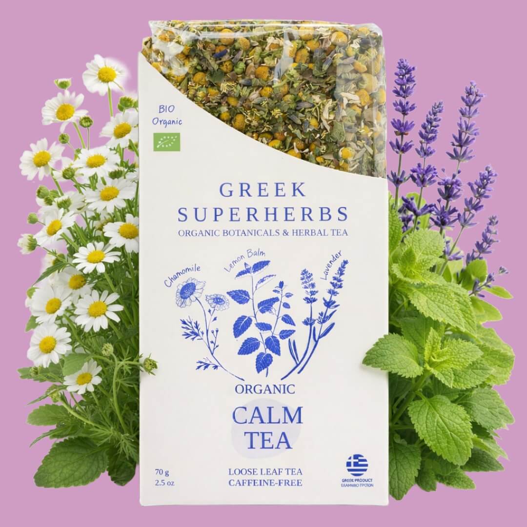 Organic Calm Tea | Greek Lavender, Chamomile & Lemon Balm – Greek