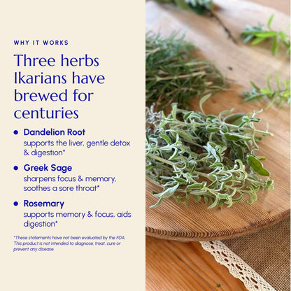 Ikaria Blue Zone Tea health benefits — three herbs ikarians have brewed for centuries