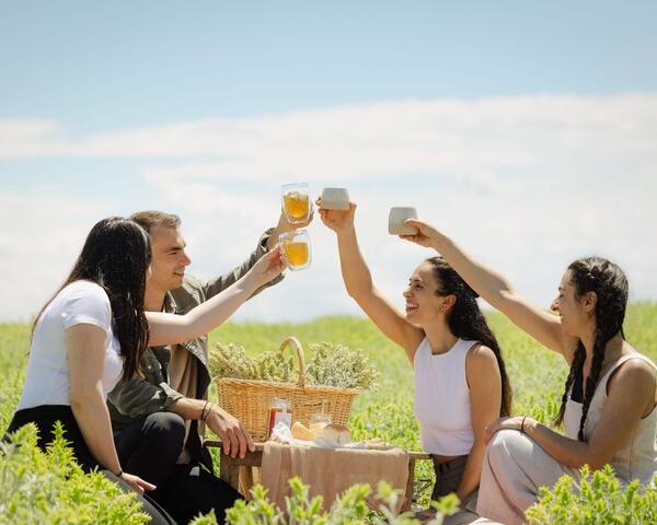 Greek family at harvest