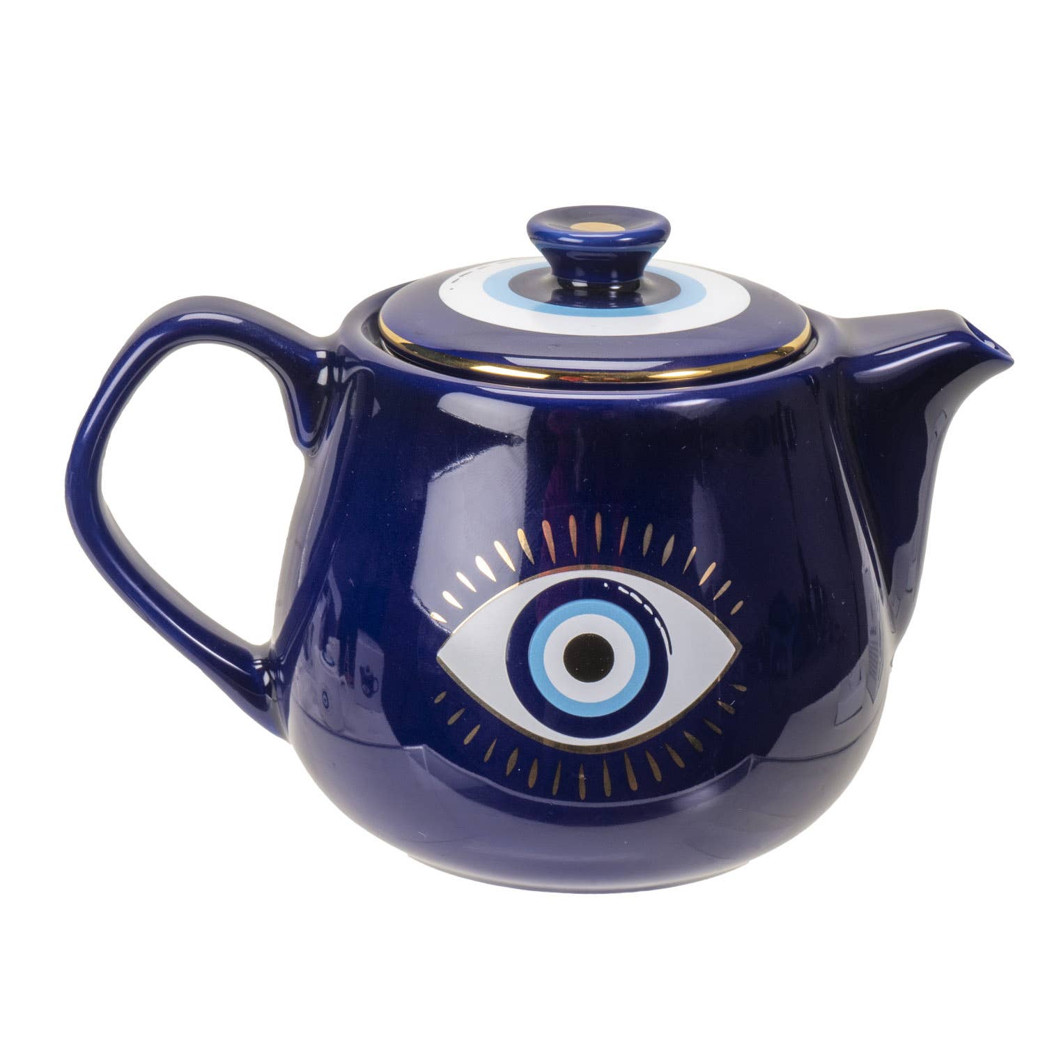 Evil Eye Teapot with Strainer Blue - Greek Superherbs