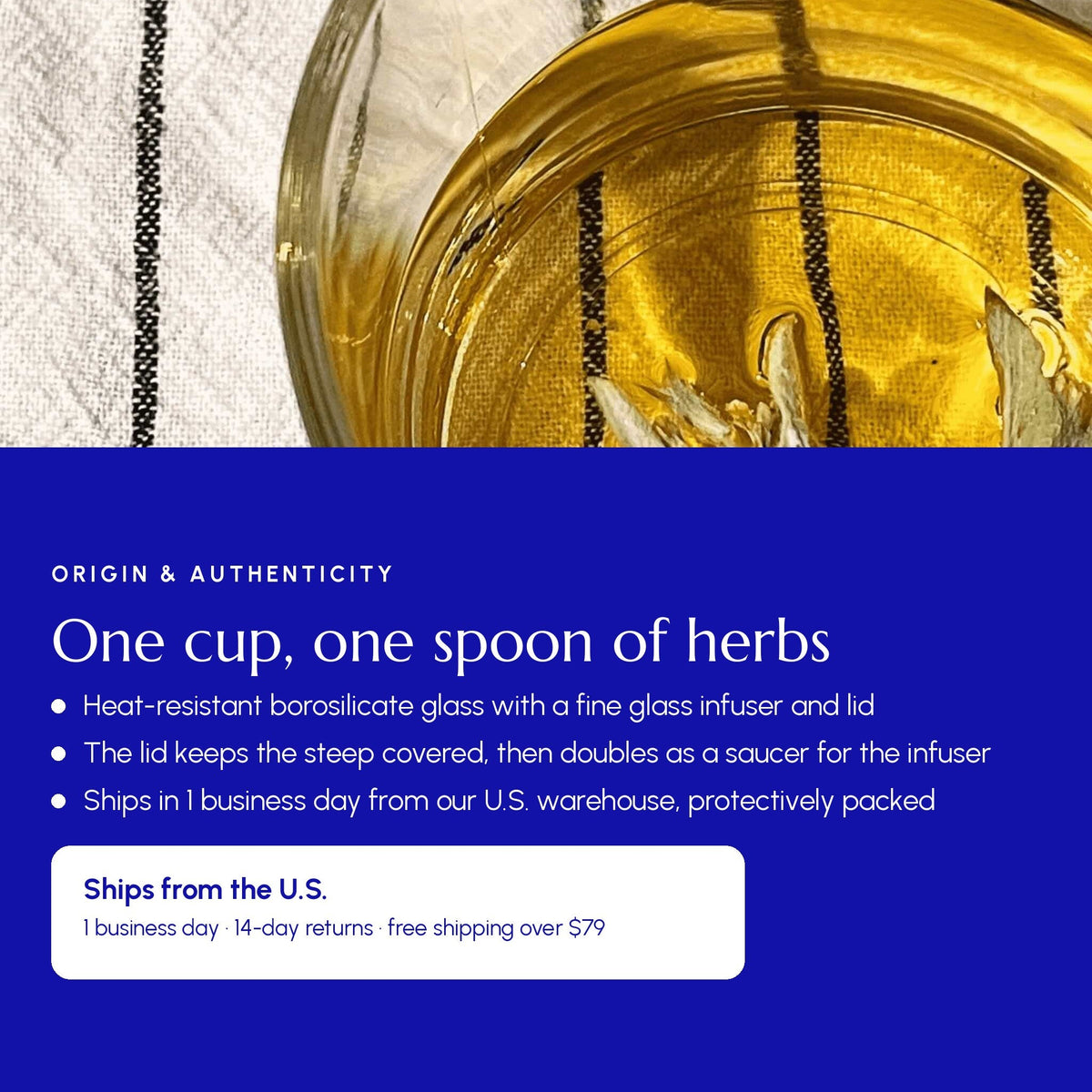Glass Tea Cup with Infuser and Lid - Greek Superherbs