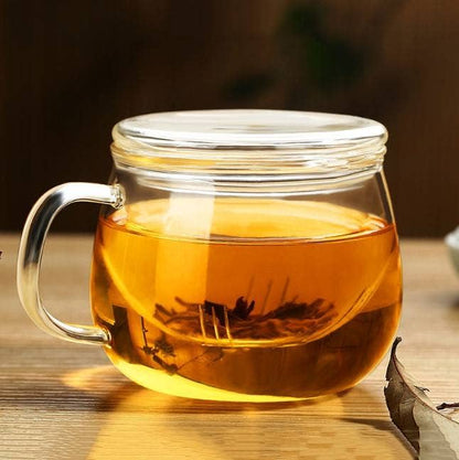 Glass Tea Cup with Infuser and Lid - Greek Superherbs