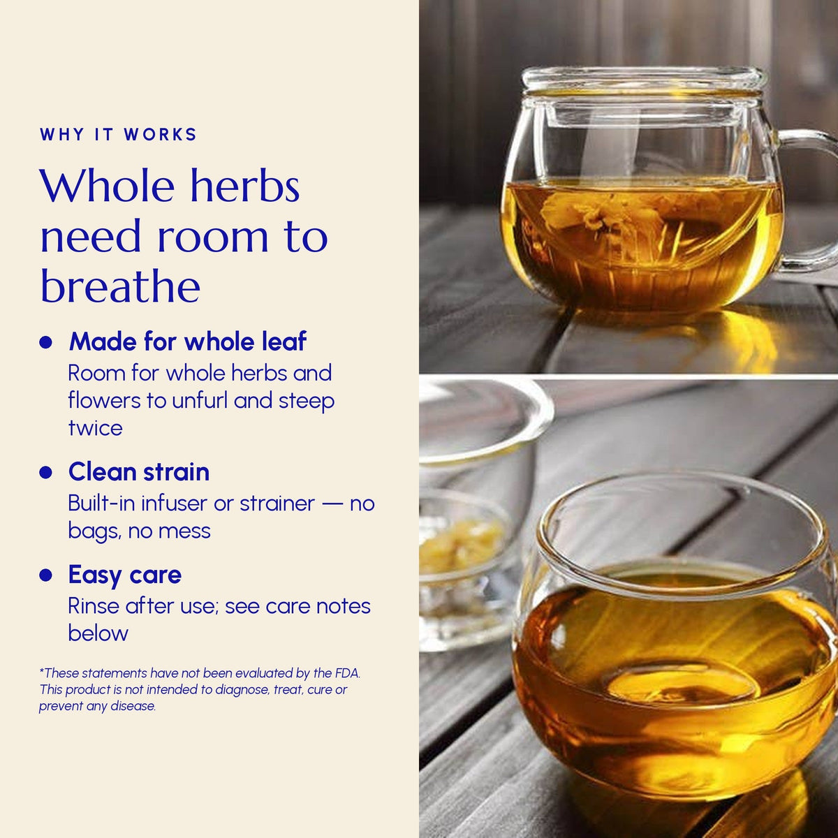 Glass Tea Cup with Infuser and Lid - Greek Superherbs