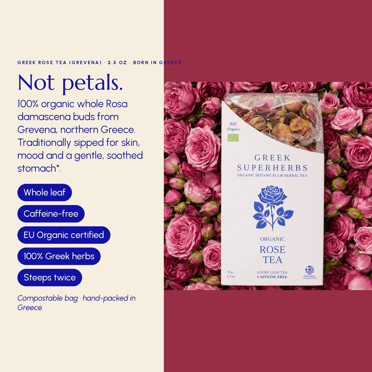 Greek Rose Tea (Grevena) - Greek Superherbs
