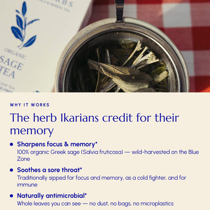 Greek Sage Tea (Ikaria Blue Zone) - Greek Superherbs