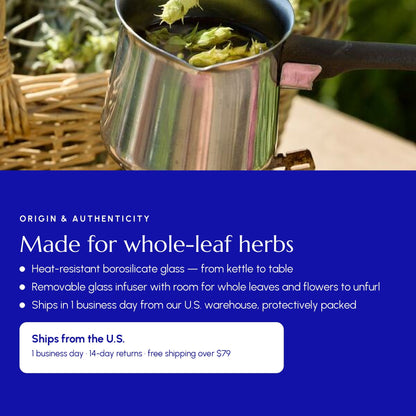 Heat Resistant Glass Teapot - Greek Superherbs