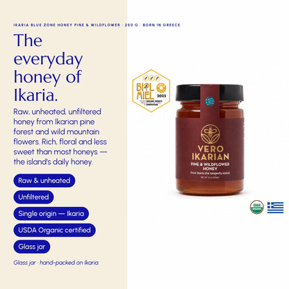 Ikaria Blue Zone Honey Pine & Wildflower - Greek Superherbs