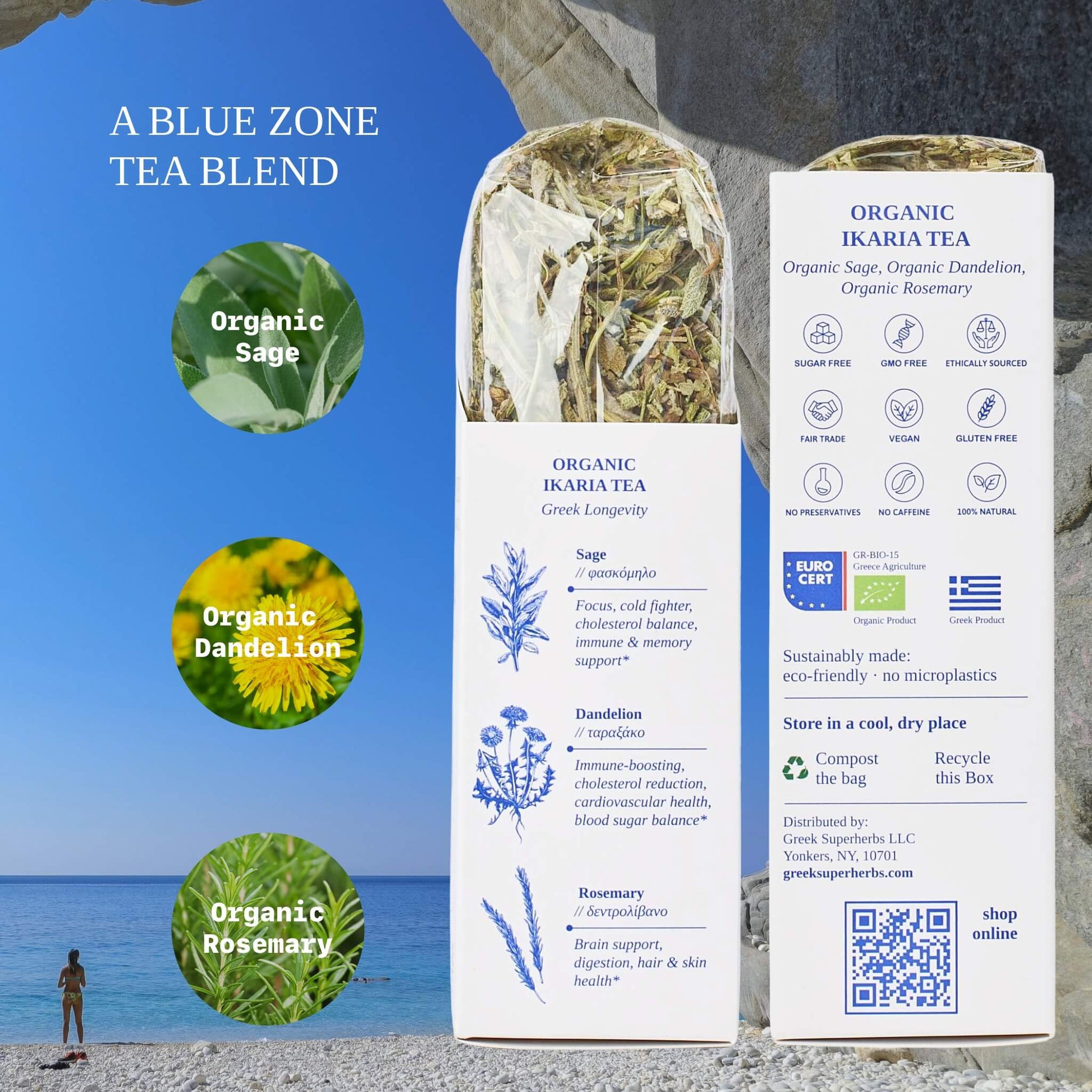 Ikaria Blue Zone Tea - Greek Superherbs