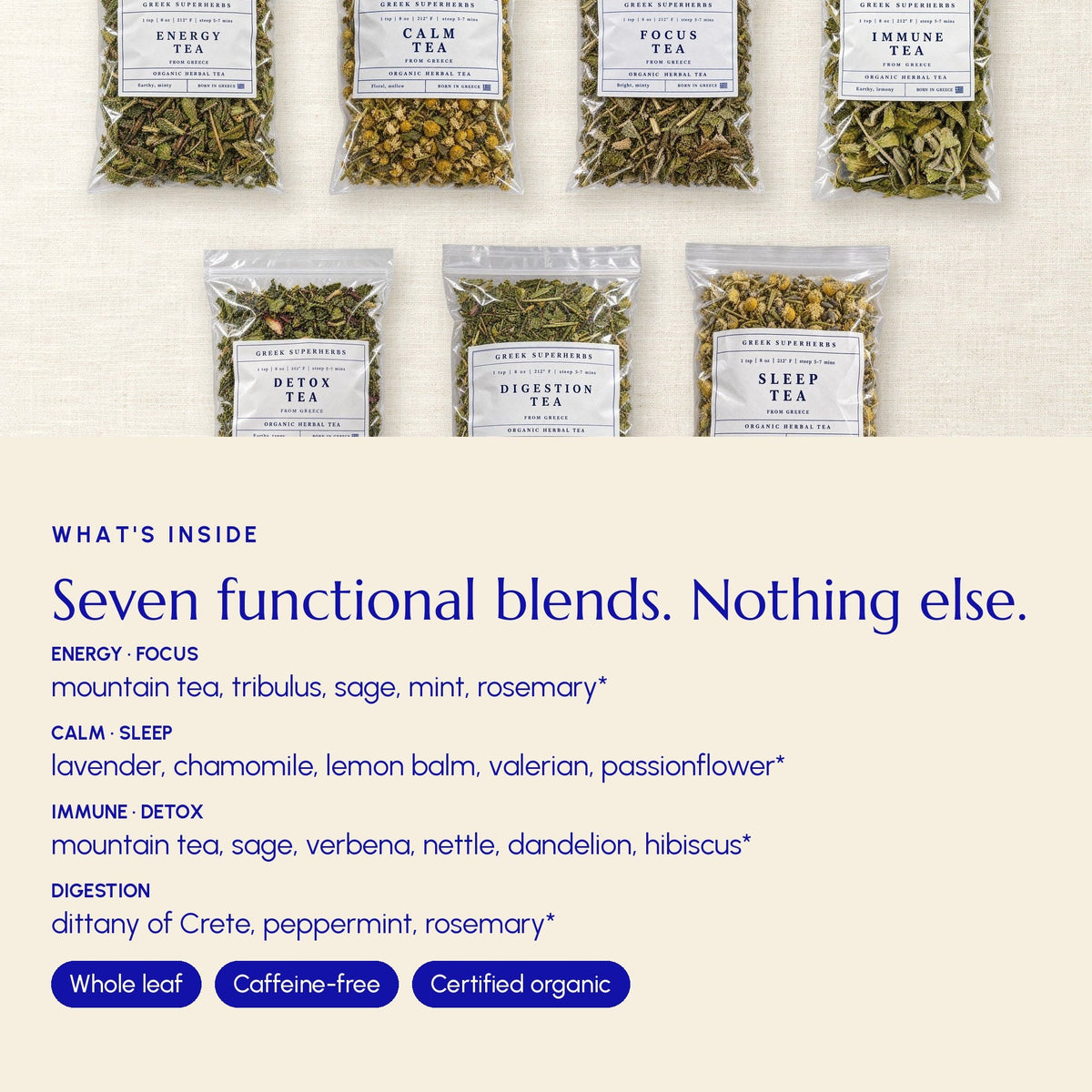Medicinal Tea Blends Sampler - Greek Superherbs