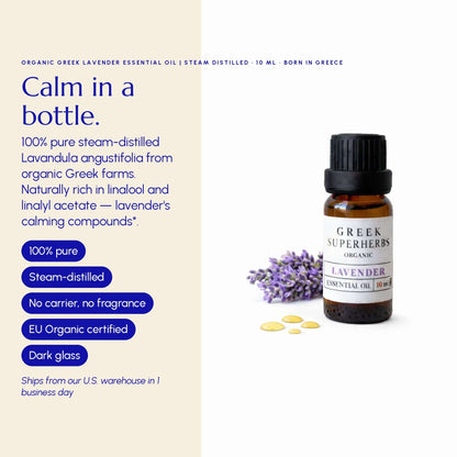 Organic Greek Lavender Essential Oil | Steam Distilled - Greek Superherbs