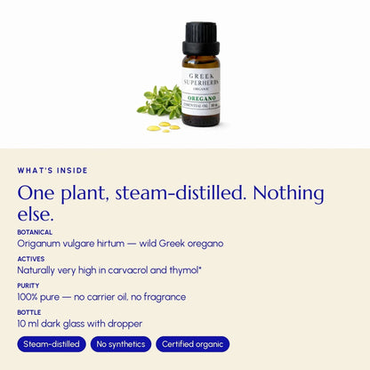 Organic Greek Oregano Essential Oil | High Carvacrol - Greek Superherbs