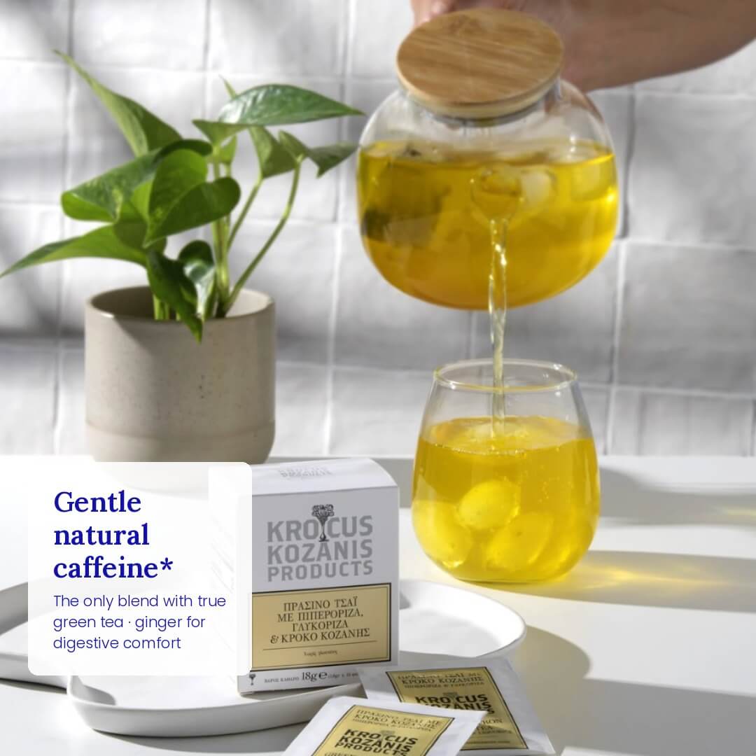Saffron Green Tea with Ginger & Liquorice - Greek Superherbs