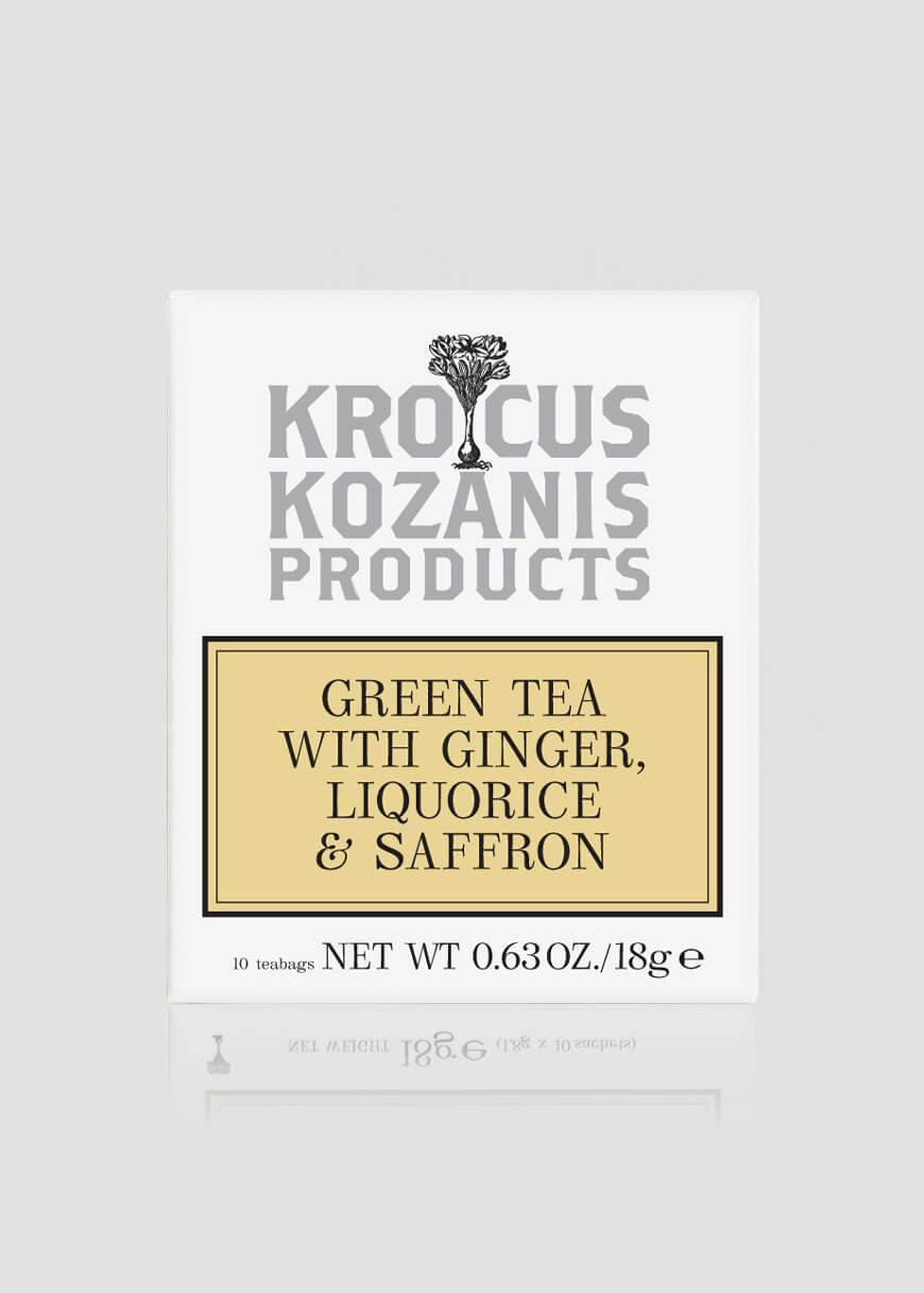 Saffron Green Tea with Ginger & Liquorice - Greek Superherbs
