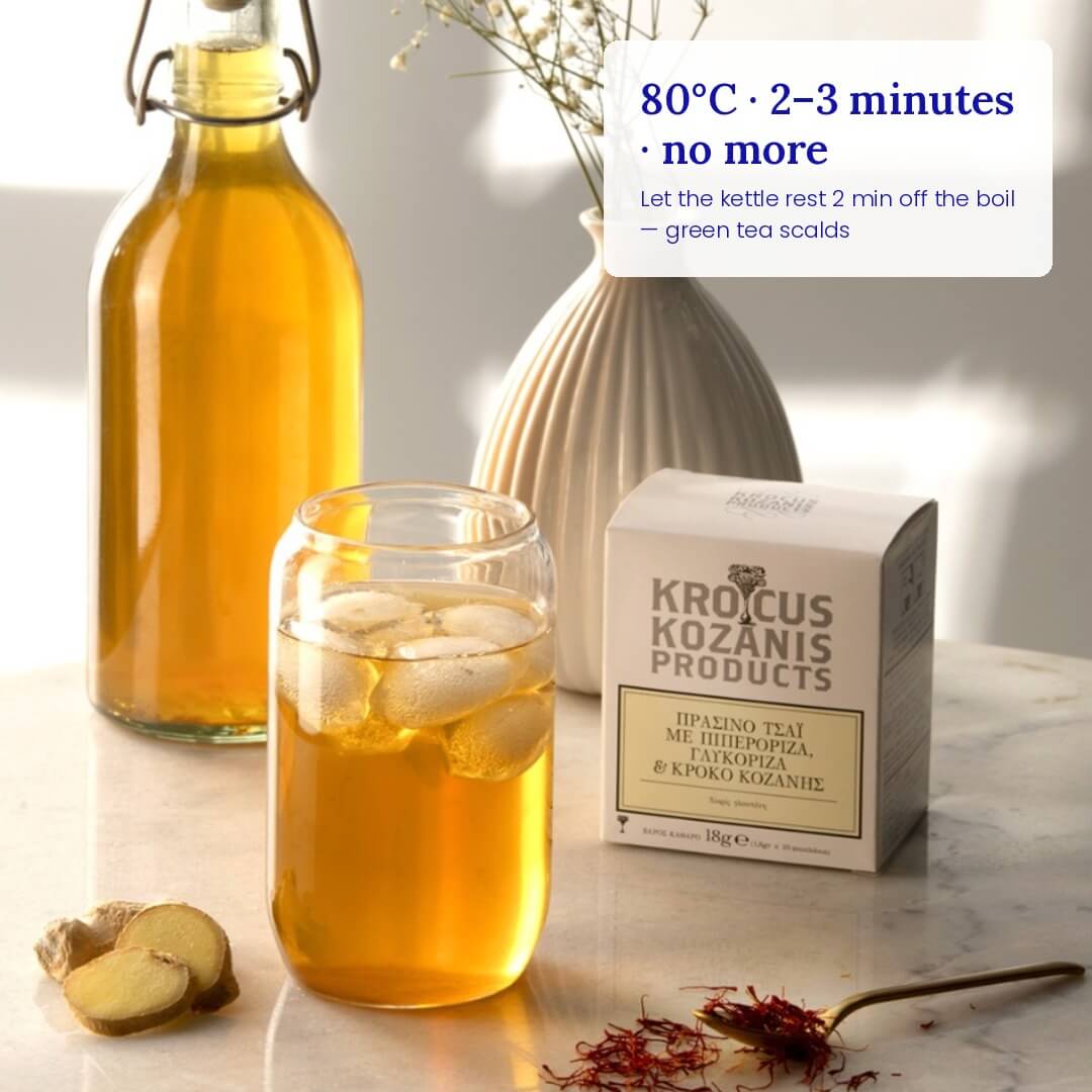 Saffron Green Tea with Ginger & Liquorice - Greek Superherbs
