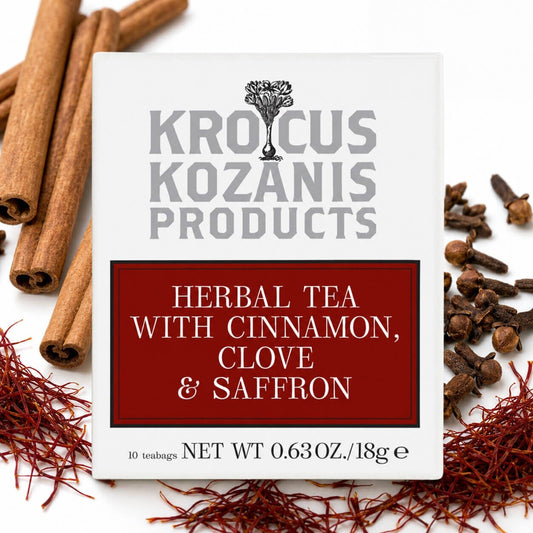 Saffron Herbal Tea with Cinnamon & Clove - Greek Superherbs
