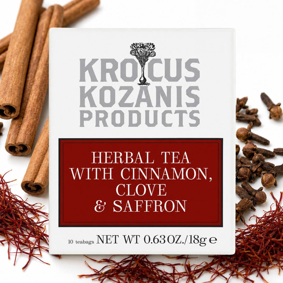 Saffron Herbal Tea with Cinnamon & Clove - Greek Superherbs
