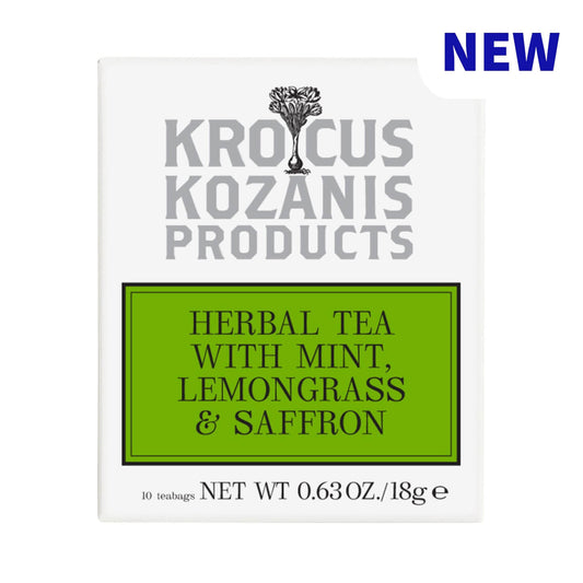 Saffron Herbal Tea with Mint & Lemongrass - Greek Superherbs
