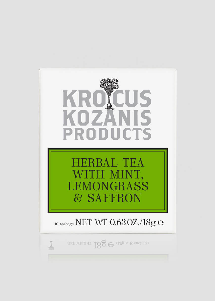 Saffron Herbal Tea with Mint & Lemongrass - Greek Superherbs