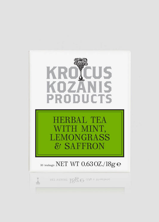 Saffron Herbal Tea with Mint & Lemongrass - Greek Superherbs