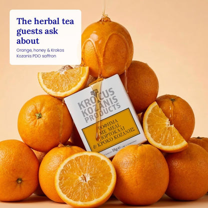 Saffron Herbal Tea with Orange & Honey - Greek Superherbs