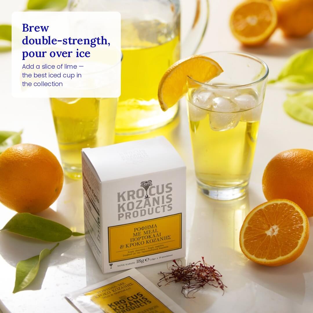 Saffron Herbal Tea with Orange & Honey - Greek Superherbs