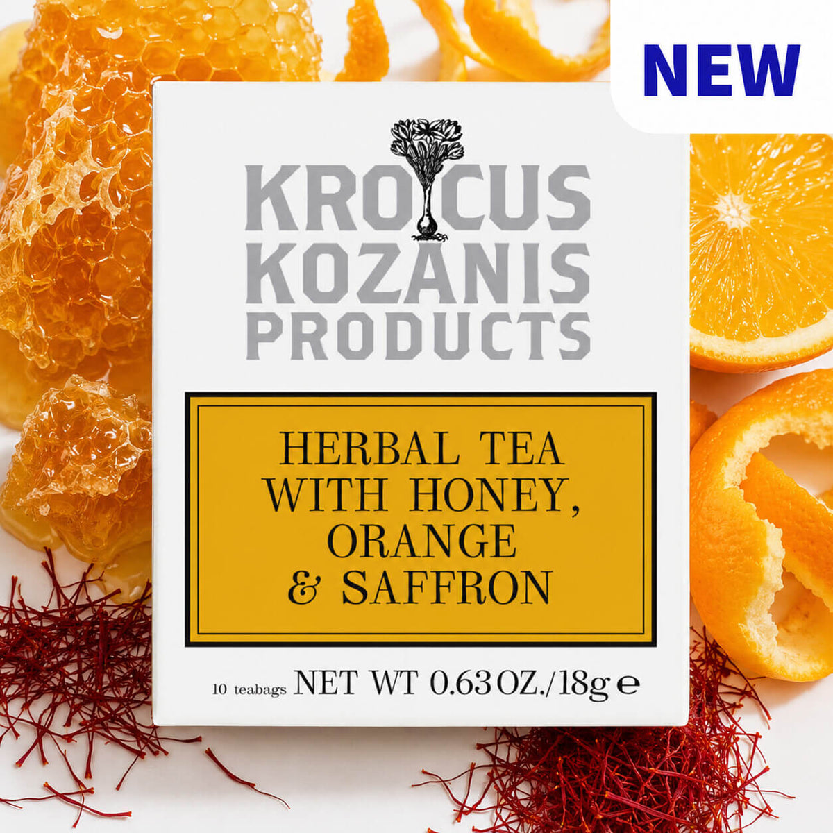 Saffron Herbal Tea with Orange & Honey - Greek Superherbs