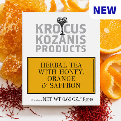 Saffron Herbal Tea with Orange & Honey - Greek Superherbs