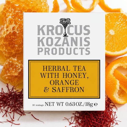 Saffron Herbal Tea with Orange & Honey - Greek Superherbs