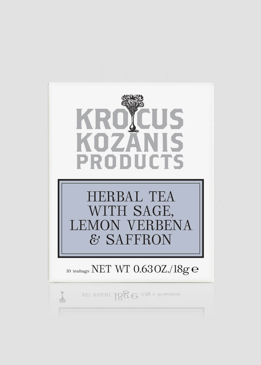 Saffron Herbal Tea with Sage & Lemon Verbena - Greek Superherbs