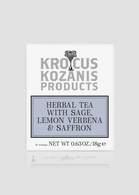 Saffron Herbal Tea with Sage & Lemon Verbena - Greek Superherbs