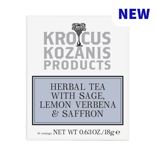 Saffron Herbal Tea with Sage & Lemon Verbena - Greek Superherbs