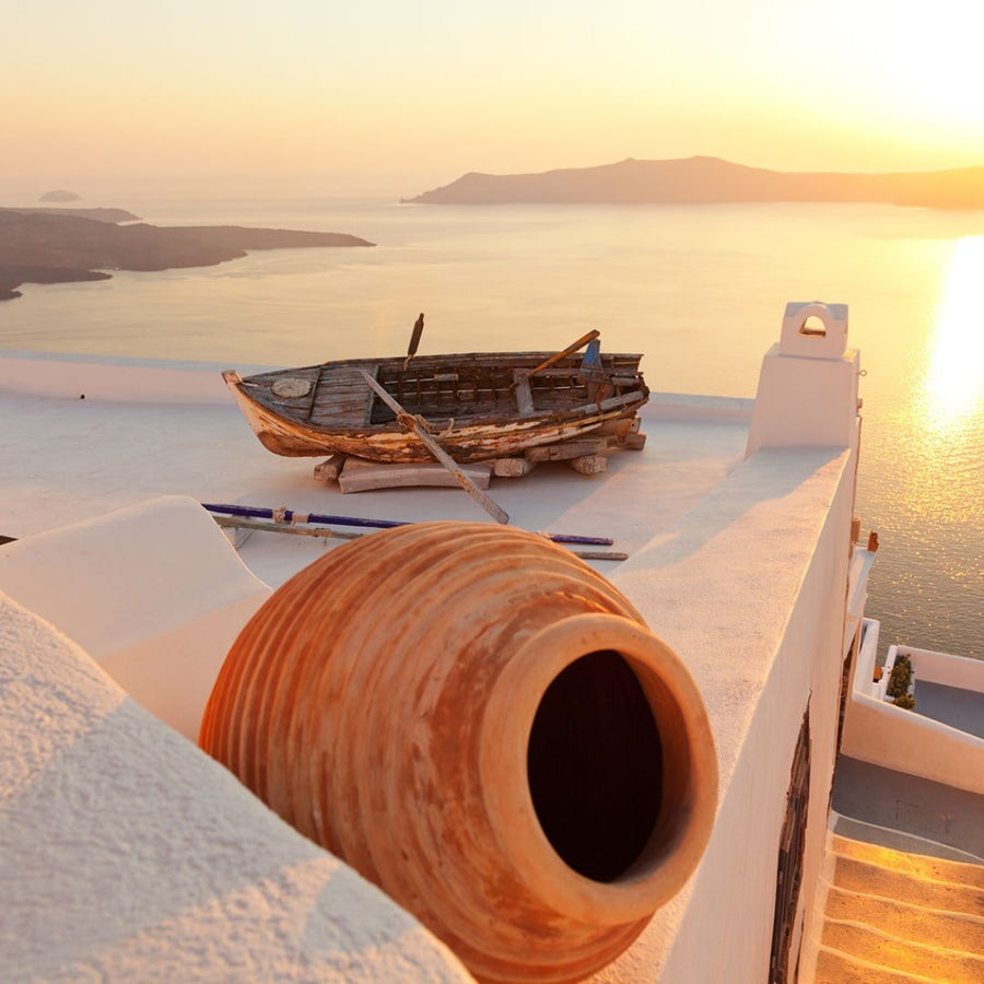 A sunset over the Aegean from Santorini