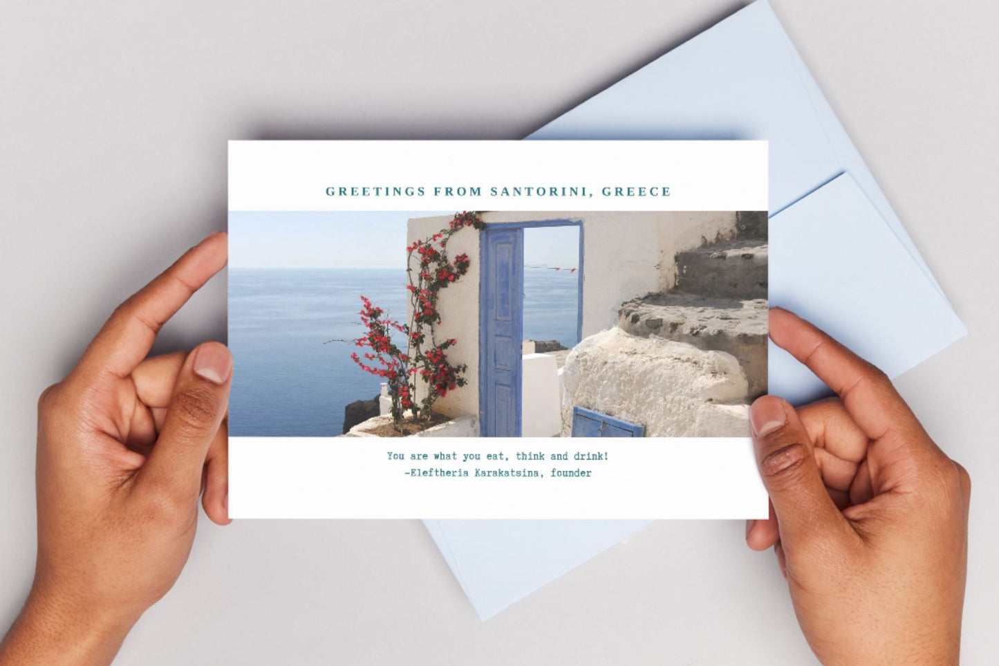 Greece Postcard - Santorini - Greek Superherbs